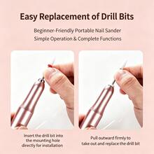 Portable USB Nail Drill Pen, Adjustable Speed Up To 20000 RPM Electric Nail File With Forward Reverse Rotation, Manicure Pedicure Tool With Drill Bits Set For Nail Removal Polishing, 3 Colors Available - Multicolor - View 9