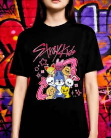 Unisex Celebrity-Print T-Shirt - A Gift For Fans - 黑色 - 查看 1