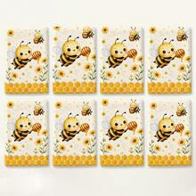 2/4pcs Bee Pattern Towels, Kitchen Dish Cloths, 6/8pcs Decorative Towel Set, Super Absorbent Microfiber, Machine Washable, Holiday Gift And Cleaning Supplies Decoration, Suitable For Holiday Cooking, Baking, Housewarming Gift And Cleaning Supplies, Fit For Kitchen, Bathroom, Toilet - Multicolor - View 20