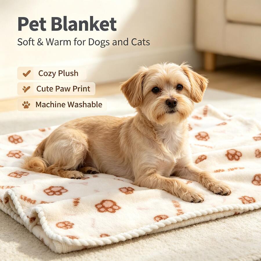 A Small Blanket, Pet Mat, Cotton Nest Blanket, And Flannel Blanket That Can Absorb Water And Not Fall Off, Suitable For Wiping Pets. It Is A Mat For Cats And Dogs That Can Be Used All Year Round - M (62cm X 40cm) - View 1