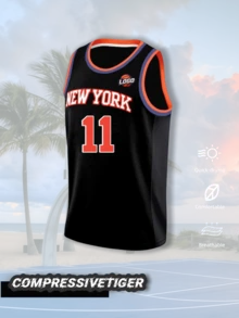 Custom Casual New York Style Basketball Jersey, Black Base With Orange-Red Contrast Color, Customizable Content On Both Front And Back, Freely Change Player Name And Jersey Number, Customizable Team Logo, Soft Fabric, Suitable For Basketball Games, Team Training And Daily Streetwear, 2026 Basketball Competition - Black - View 2