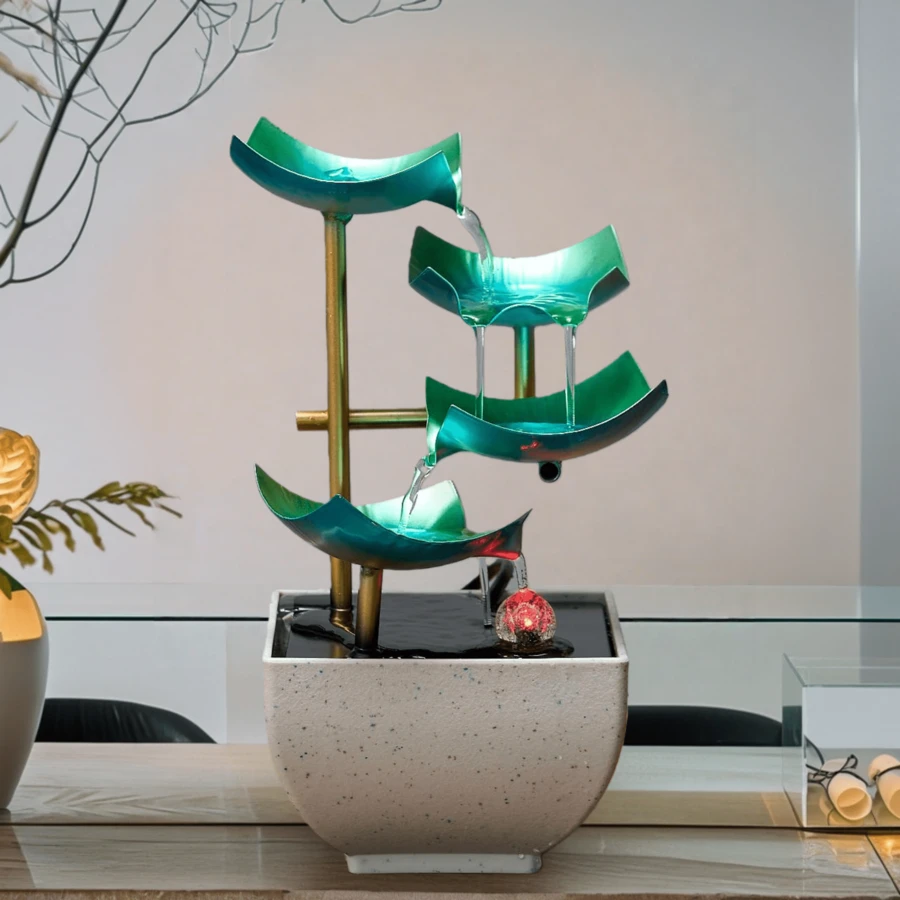 4-Layer Desktop Modern Minimalist Style Wealth-Attracting Ornament Green Luxury Office Bedroom Decor Wedding Anniversary Holiday Gift - Green - View 1