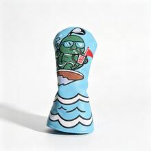 Pelindung Kepala Stik Golf Bordir Kura-kura Berselancar, Bahan PU Tahan Air, Tersedia 3 Gaya untuk Driver/Fairway Wood/Putter, Pelindung Stik Golf Tahan Aus, Aksesori Golf Luar Ruangan - Biru - View 5