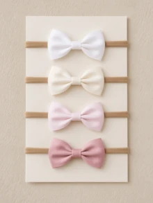 4 pièces/Set Beaux bandeaux pour bébé fille avec nœuds, convient pour un usage quotidien (carte non incluse) - Multicolore - Voir 4