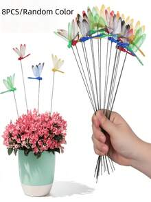 12/6件組 3D逼真蜻蜓花園裝飾插樁，蜻蜓夾飾品，戶外庭院草坪景觀裝飾，防水花園裝飾，適用於居家庭院後院，提供夾式與地插式兩種款式 - 多色 - 查看 11