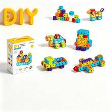 Number Recognition DIY Building Blocks Set, With Number Patterns To Assemble Houses, Towers, Tables And Chairs In Multiple Shapes, Logical Thinking And Fine Motor Skills. Suitable For Home Desktop Assembly, Kindergarten Craft Classes, Recess Educational Play, Christmas, Halloween, Birthday Party Children's Gifts. - Multicolor - View 13