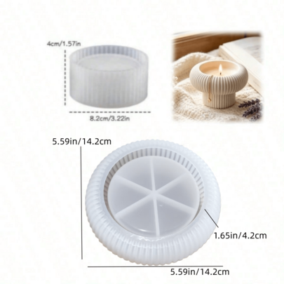 SILIKE LUFEI 2pcs Round Striped Storage Bowl & Striped Storage Box Bottom Decor Silicone Mold For Clay, Resin, Plaster, Candle, Aromatherapy Products, Home Decor, Wedding Table Display