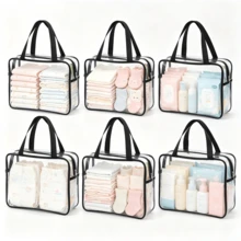 Tas Penyimpanan PVC Transparan Besar Tahan Air dengan Resleting, Tas Jinjing Portabel yang Dapat Digunakan Kembali, Penyimpanan Balok Bangunan dan Puzzle, Tas Organizer Perjalanan - MultiWarna - View 3