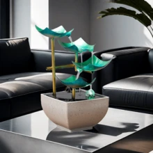 4-Layer Desktop Modern Minimalist Style Wealth-Attracting Ornament Green Luxury Office Bedroom Decor Wedding Anniversary Holiday Gift - Green - View 2