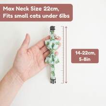 PINCOOL 1 pieza Collar de gato lindo con hebilla anti-estrangulamiento, sin función de correa, collar decorativo para gatos y perros, circunferencia máxima del cuello 22cm - Verde - Ver 3