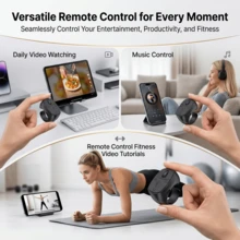 Video Scrolling Ring Remote Control, Bluetooth Camera Remote | Wireless Wristband, IOS&Android Compatible, Hands-Free, Video Recording & Music Control - Multi-color JX-11 - View 5