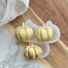 1pc 3-Piece Pumpkin Patch Silicone Mold, DIY Resin, Clay, Pottery, Plaster Pumpkin Plug-In For Autumn, Thanksgiving, Halloween Party Decoration, Suitable For Various Resin Handmade Crafts - White - View 9