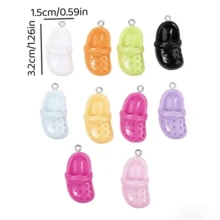 5/8/10/12/15Pcs Mixed Color Sweet Multi-Color Mini Clog Shoe Charms Keychain Backpack Accessories, Suitable For Backpacks, Car Decor, Party Gifts And DIY Projects - Multicolor - View 5