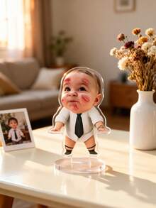 1/3/5pcs Customized Baby Boss Acrylic Desktop Decor, Personalized Photo Acrylic Plaque, Birthday Decoration Display Sign, Creative Commemorative Gift, Customized Desktop Ornament - Multicolor - View 8