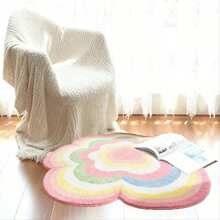 1PC Dopamine Candy Colorful Flower Soft Living Room Rug, Bedroom Decor, Home Leisure Carpet, Decorative Rug, Bedroom Decor, Small Rug, Carpet, Home Decor, Living Room Rug, Living Room Small Rug, Washable Carpet - Multicolor - View 2