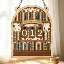 1pc Wooden Reading Counter, Can Be Used As Desktop Decoration, Fun Desk Calendar Or Wooden Craft. 1pc Reading Counter Wooden Craft Pendant, Fun Bookshelf Decoration, Decorative Gift, Personalized Book Reading Tracker, Annual Reading Volume Counter, Library Decoration, Bookshelf Decoration Book Tracker, Reader Gift, Bookworm Enthusiast Gift, Book Lover Christmas Gift. - Bear Ear Counter - View 5
