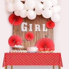 4pcs Polka Dot Plastic Tablecloths, 137*274cm Disposable Picnic Tablecloths For Graduation Party, Gender Reveal, Picnic Party, Rectangular Table Birthday Party Supplies - View 4