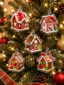 5/1pc-Christmas Snowy House Hanging Ornament, Christmas Cookie House Decorative Hanging Ornament, Gingerbread Man Decorative Hanging Ornament, Christmas Snowy Scene Decorative Hanging Ornament, Christmas Party Supplies, Christmas Home Decor Hanging Ornament, Christmas Tree Hanging Ornament, Acrylic Material, Christmas Tree Decorative Hanging Ornament, Christmas Party Supplies, Christmas Decoration, Suitable For Gift Decoration, Christmas Tree Decoration, Wreath Decoration, Wreath Decoration, Gift Wrapping Hanging Ornament, DIY Christmas Handmade Hanging Ornament, Etc. - Multicolor - View 9