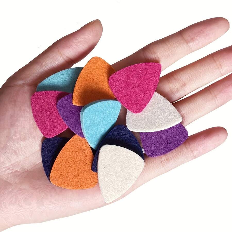 12pcs Felt Guitar Picks, Assorted Shaped Picks For Classical Guitar, Electric Guitar, Bass Guitar, Ukulele, Guitar Accessories, Musical Instrument Accessories, Guitar Decoration, Band And Performance Events
