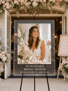 Photo Wedding Welcome Sign, Wedding Rehearsal Sign, Modern Wedding Sign, Acrylic Welcome Sign, Wedding Photo Sign, Welcome To Our Wedding - Multicolor - View 3