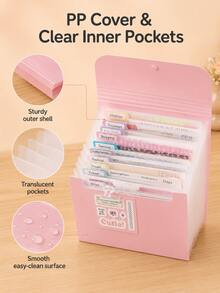 A6 13 Inner Pages Vertical Organ Pack Examination Paper Storage Sorting Multilayer File Folders With Classification Expansion Bag Paper Holder,Back To School,School Supplies,Holiday ,Holiday ,Cyber Monday - Multicolor - View 6