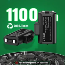 2pcs Controller Battery Pack, Rechargeable Battery Controller, 1100mAh, 3-4 Hours Charging For 25-30 Hours Playtime, LED Indicator, Black - Black - View 4
