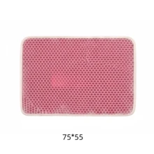 Double Layer Cat Litter Trapping Mat, Aesthetic Honeycomb Cat Litter Collection Mat, Washable Anti-Scatter Waterproof Pet Mat, Suitable For Cat Litter Box, Multiple Colors - Pink - View 12