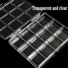 12 Grid Nail Accessory Storage Box, Transparent Plastic Flip Cover Box, Electronic Components Nail Accessory Sorting, Classification And Packaging, Nail Accessory Classification, Small Item Storage - Clear - View 3