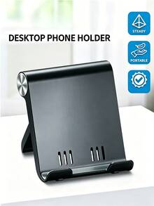 1pc Foldable Portable Phone Stand, Premium ABS Desktop Stand, Adjustable Angle Universal Stand, Multi-Angle Folding Desktop Support Stand, Compact Lightweight Pocket Size Design, Portable Travel Desktop Phone Stand Accessory, Holiday Essential, Travel Camping - Foldable Phone Stand - View 3