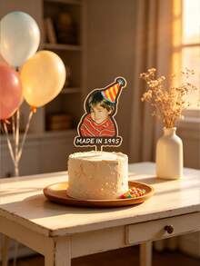 Personalized 30/40/50th Birthday Cake Topper, Customized Birthday Cake Photo Decoration, Funny Birthday Party Favors, Daughter/Son Birthday Gift, Unique Gift - C-portrait Cake Label - View 7
