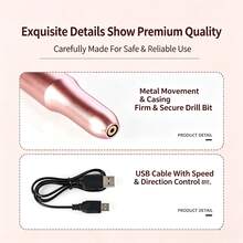 Portable USB Nail Drill Pen, Adjustable Speed Up To 20000 RPM Electric Nail File With Forward Reverse Rotation, Manicure Pedicure Tool With Drill Bits Set For Nail Removal Polishing, 3 Colors Available - Multicolor - View 3