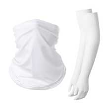 2-In-1 Sun Protection Set, Fingerless Ice Silk Arm Sleeves + Cooling Sun Protection Neck Gaiter, Lightweight And Breathable, Suitable For Cycling, Hiking, Golf And Other Outdoor Sports - Multicolor - View 9