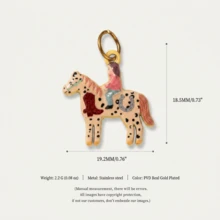 1pc New Anthropomorphic Animal Pendant, Exquisite Cute Style, 18k Gold PVD Plated 316 Stainless Steel Material, Waterproof And Fade-Resistant, Suitable For DIY Creative Necklace, Bracelet, Earring, Bag Chain, Keychain, Waterproof And Sweat-Resistant, Suitable For Daily Casual Wear - Multicolor - View 17