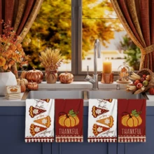 2/4/48pcs Autumn Series Pattern Printed Kitchen Towels - Ultra Soft, Highly Absorbent Polyester Dishcloths And Hand Towels, Perfect For Holiday Decor, Kitchen Decor, Party Decor - Multicolor - View 3