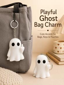 Cartoon Ghost Bag Charm Keychain, Cute Halloween Pendant, Suitable For Handbags, Backpacks, Wallets And Keys, Lightweight Funny Party Favor, Autumn Gothic Style Gift - Multicolor - View 2