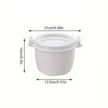 Arrocera de microondas portátil, uso dual caliente & frío, diseño sellado a prueba de fugas, diseño de compartimentos sin mezcla, gran capacidad para comidas satisfactorias, adecuada para arroz, verduras, pescado, sopa, fideos y talla grande - Multicolor - Ver 14