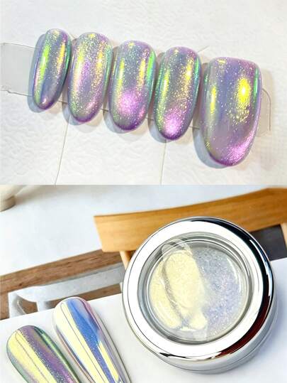 Aurora Nail Powder, Mermaid Color-Changing Mirror Pigment, Glossy Nail Art Decoration, Suitable For DIY And Professional Nail Salons