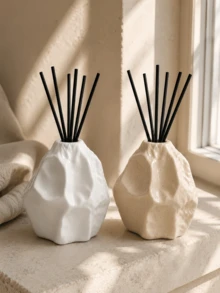 1pc Modern Art Diffuser Bottle, Dual Use Reed Diffuser & Aroma Stone Container, Multi Color Available, Creative Home Fragrance Decor Gift(PVC Material) - C - View 6