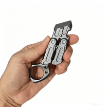 金屬 EDC 紓壓手玩玩具，可折疊旋轉滑動口袋小工具，附開瓶器，動態桌面專注配件，送給辦公室男性的創意禮物 - 帶環款式 - 查看 6
