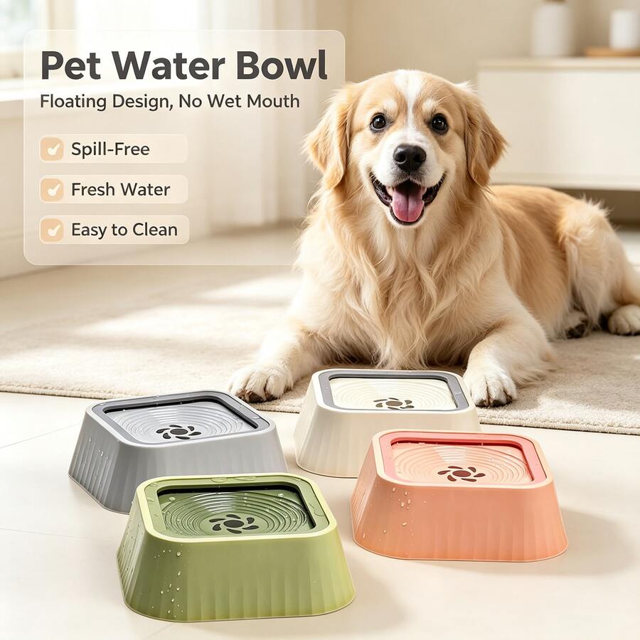 Pet Floating Water Basin, Non Wetting Mouth, Cat Neck Protection Bowl, Buoyancy Water Basin, Anti Overturning, Good Helper For Pet Drinking Water - Multicolor - View 1