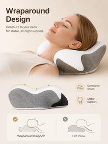 1 buah Bantal Busa Memori Berbentuk Kupu-kupu, Desain Ergonomis, Menopang Leher dan Meningkatkan Relaksasi, Cocok untuk Posisi Tidur Telentang dan Miring, Hadiah Natal yang Sempurna, Cocok untuk Digunakan Sepanjang Tahun - MultiWarna - View 7