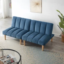 2-Sitzer Sofa Bed Frame 167CM - Convertible Sofa With Adjustable Backrest, Space Saving Bed For - 藍色 - 查看 4