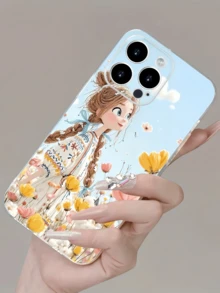 1件透明雛菊野花女孩個性化TPU防震全包覆手機殼，適用於Apple 17 16 15 14 13 12 11 Pro Max Air及系列 - 彩色 - 查看 3