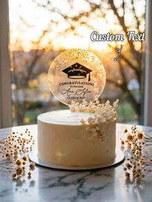 Customized Graduation Cake Decorations, Personalized Graduation Cake Decorations, 2025 & 2026 Graduation Party Cake Decorations, Graduation Congratulations Decorations, Graduation Party, 2026 Personalized Graduation Cake Decorations - Congratulations, [Year] Graduation Cake Decorations, Graduation Cake Decorations, University Graduation Celebration Party Cake Decorations, Female Graduate Cake Decorations, Male Graduate Cake Decorations, High School/College Graduation Party Cake Decorations - C-graduation Cap Cake Label - View 1