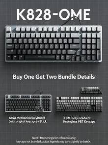 Logitech Keyboard mekanik berkabel K828 dengan lampu latar, tata letak 98 tombol, sakelar linier, desain tombol mengambang, penekanan tombol yang responsif, cocok untuk penggunaan di rumah, kantor, dan bermain game. Peningkatan dari K845, wajib dimiliki untuk setiap pengaturan meja. - View 3