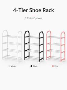 1pc 4-Tier Shoe Rack Storage Organizer - Freestanding Shoe Cabinet, Suitable For Closet, Entryway And Hallway - Easy Assembly And Space-Saving - Multicolor - View 4