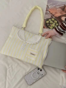 LifeHoHo Cute Laptop Bag, Striped Shirt Style, Compatible With MacBook 13/14 Inch, 10/11 Inch Tablet Storage Bag, 15/15.6 Inch Computer Shoulder Bag - View 8