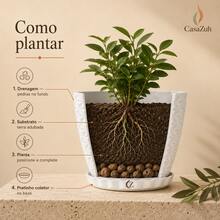 Vaso de planta modelo diamante altura de 20 cm - Branco - Visão 7