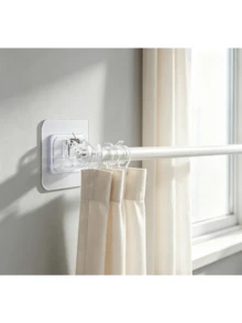 2/4/8pcs Curtain Rod Brackets Hooks, Universal No-Drill Rod Clips, Multi-Function Wall Clips, Suitable For Bathroom Kitchen Hotel, Tool-Free Installation, Fits 1-2cm Diameter Rod - Multicolor - View 11