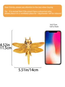 Antique Gold Dragonfly Wall Sculpture, Single Decorative Resin Insect Ornament With Embossed Wing Details, Elegant Nature Wall Decor For Entryway, Fireplace, Dining Room, Bedroom And Housewarming Gift - Multiple Styles - View 7